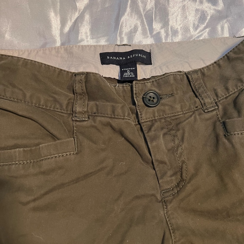 low rise military green cargo ish style pants